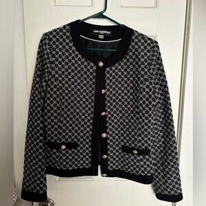 Karl Lagerfeld Black Buttoned Jacket/Cardigan